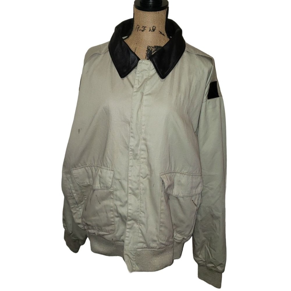 Cockpit USA Men's XXL 100% Cotton & Genuine Leather A2 Airforce Bomber Jacket